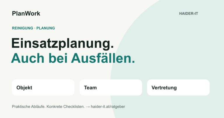 PlanWork: Einsatzplanung bei Ausfällen mit Objekt, Team und Vertretung